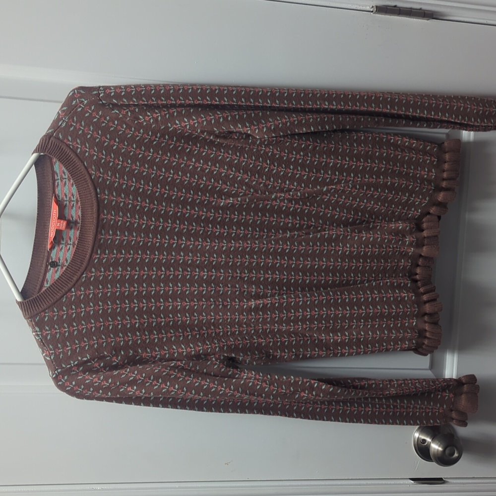 Modcloth Brown Flower Sweater